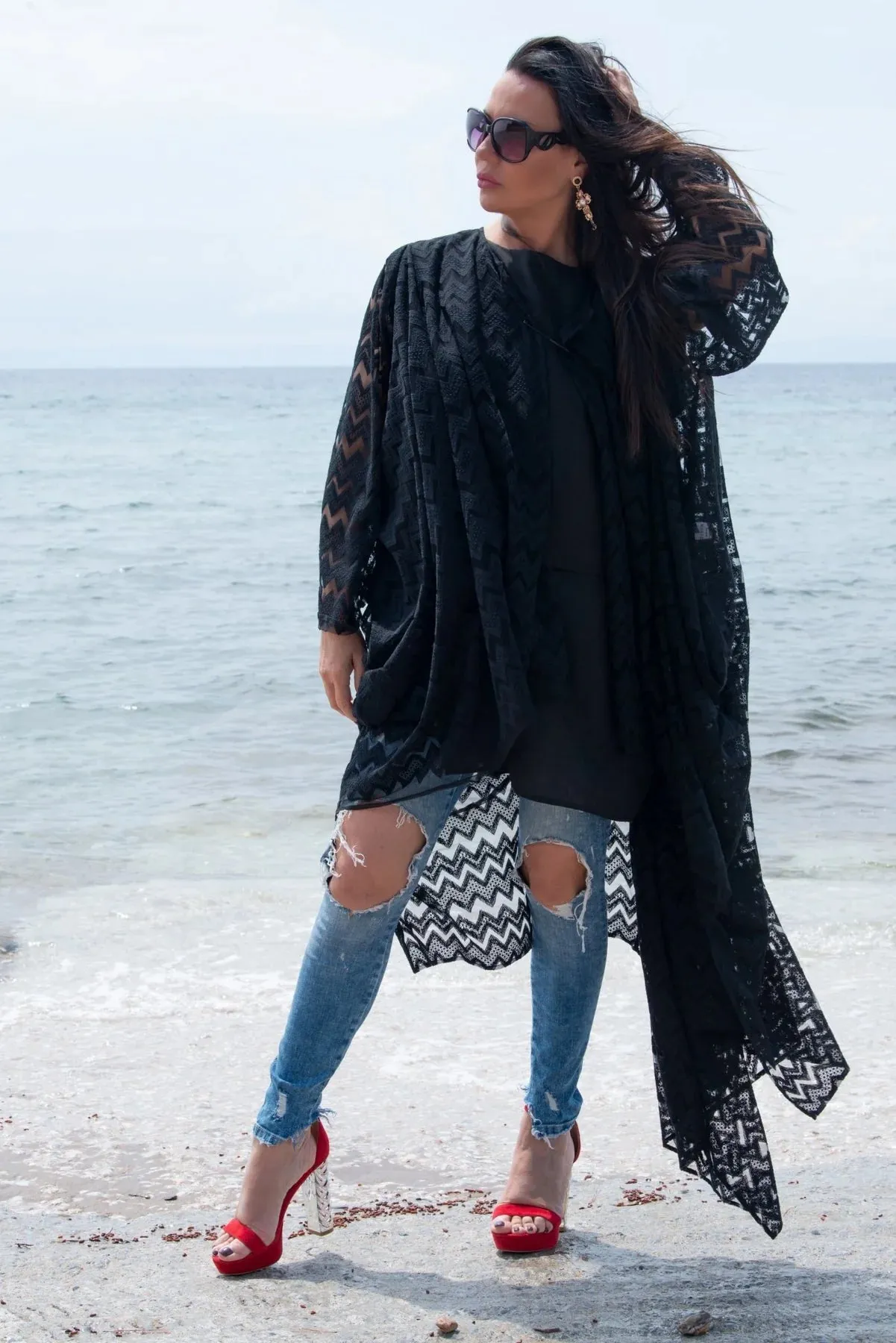 ESTREA Black Lace Vest