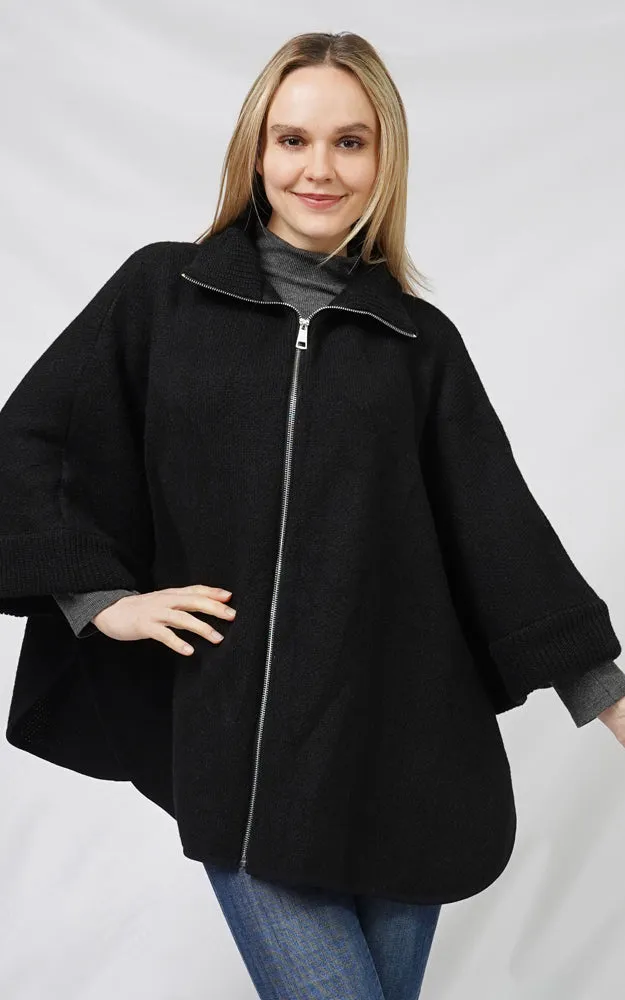 EVT10819 ZIP-UP KNIT CAPE