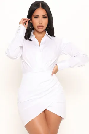 Executives Only Shirt Dress - White