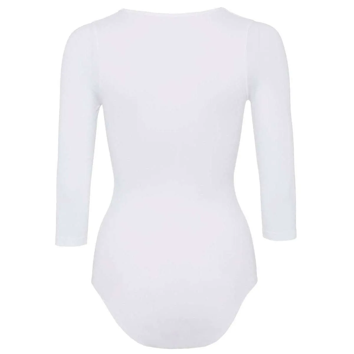 Falke Fine Cotton 3/4 Sleeve Bodysuit - White