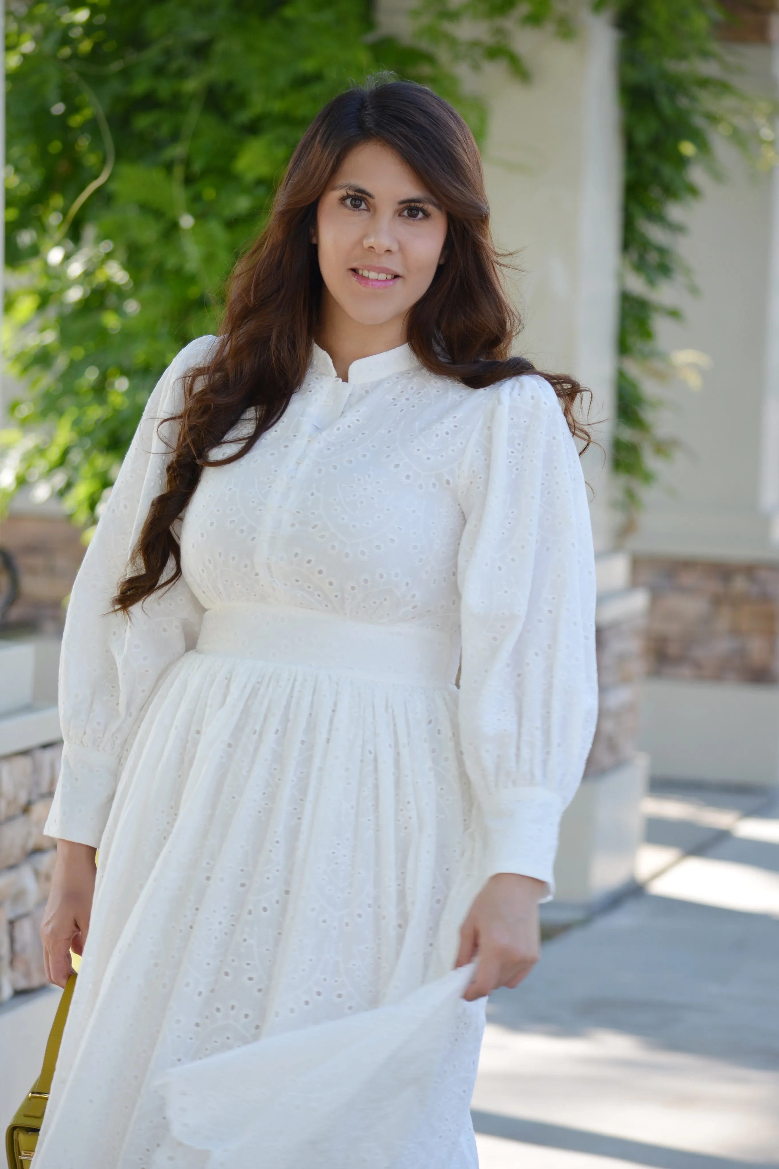 Florence White Eyelet Cotton Dress