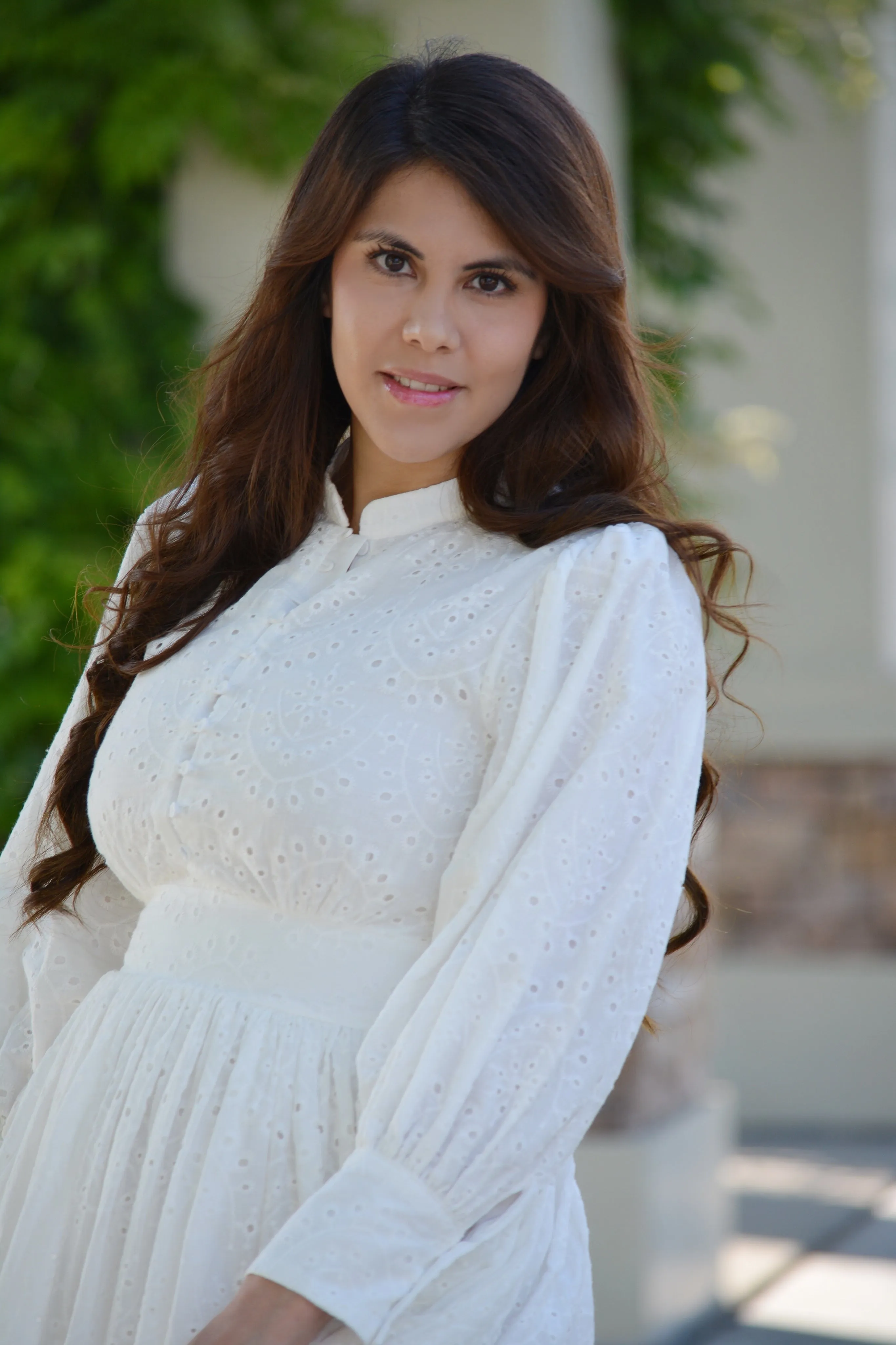 Florence White Eyelet Cotton Dress