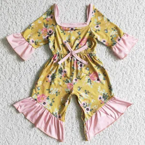 Flower Print Cute Baby Girls Jumpsuit 6 A30-16-1