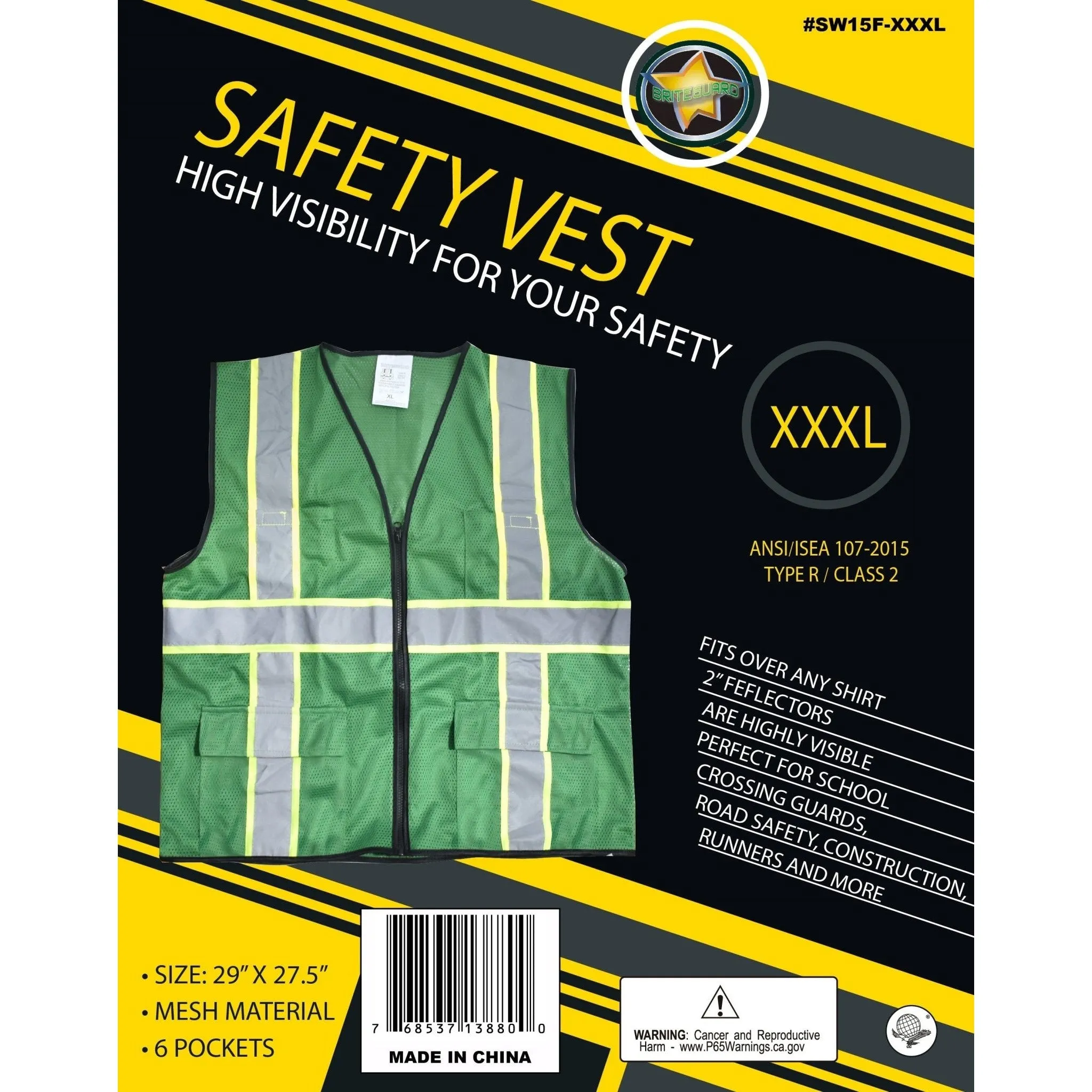 Forest Green Safety Vest, XXXL  - SF-13880