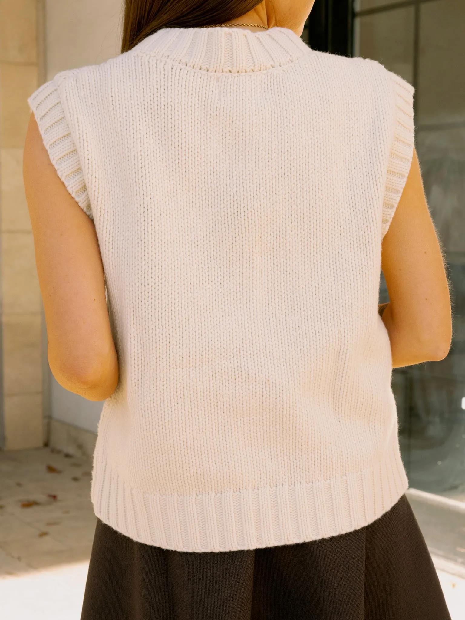 Frnch Creme Knitted Vest