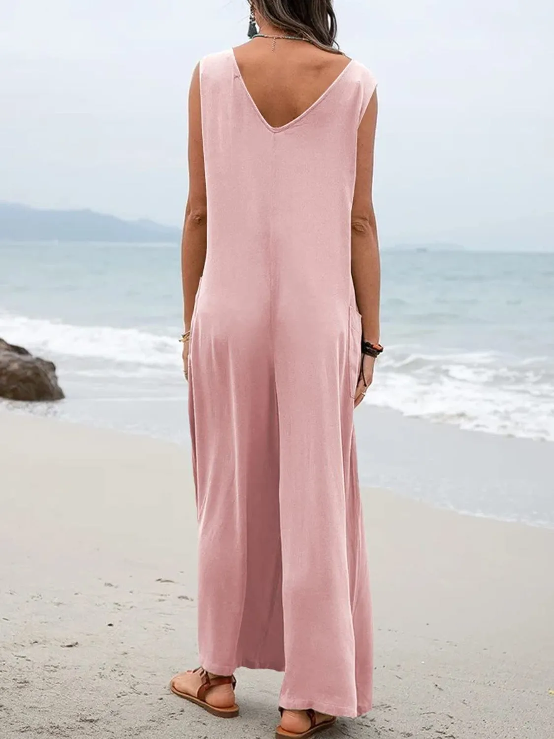 Full Size Beachy Jumpsuit with Pockets