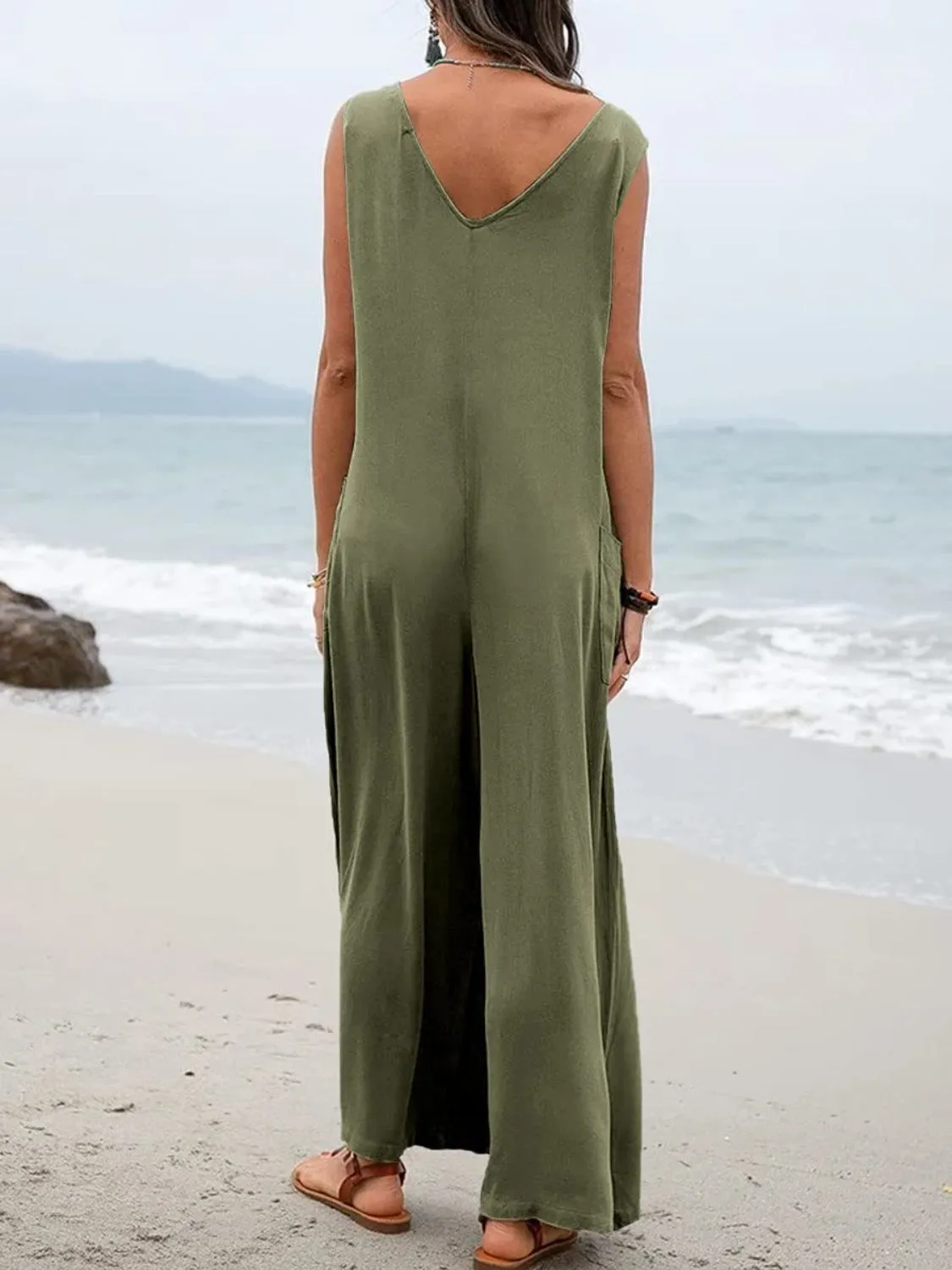 Full Size Beachy Jumpsuit with Pockets