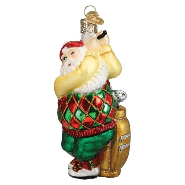 Golfing Santa Ornament