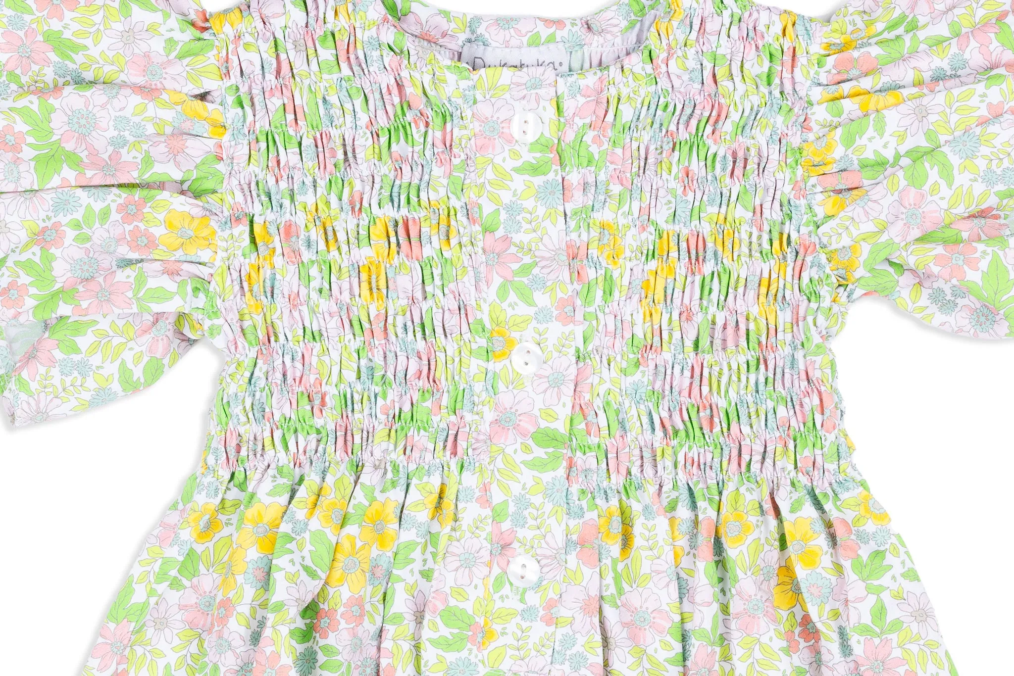 Green Floral Liberty Smocked Dress