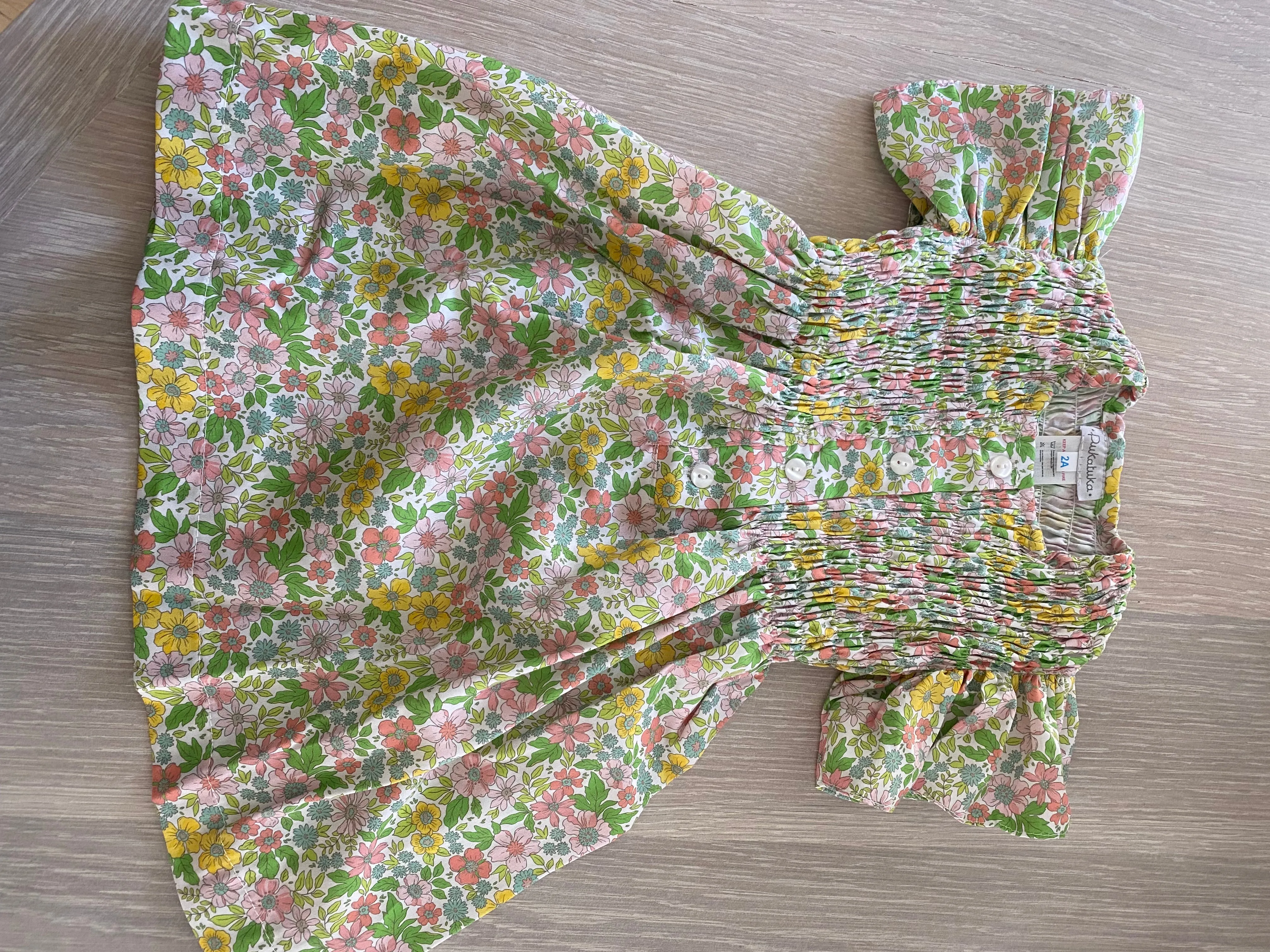 Green Floral Liberty Smocked Dress