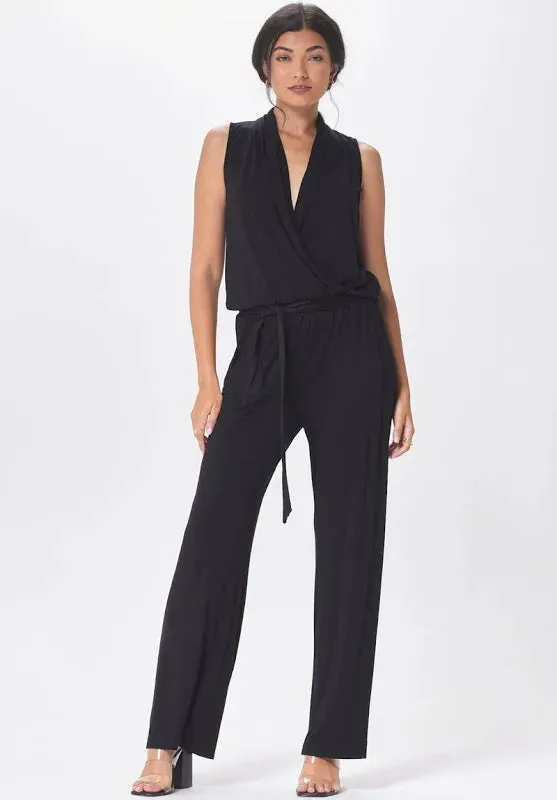 Haven Wrap Front Wide Leg Jumpsuit