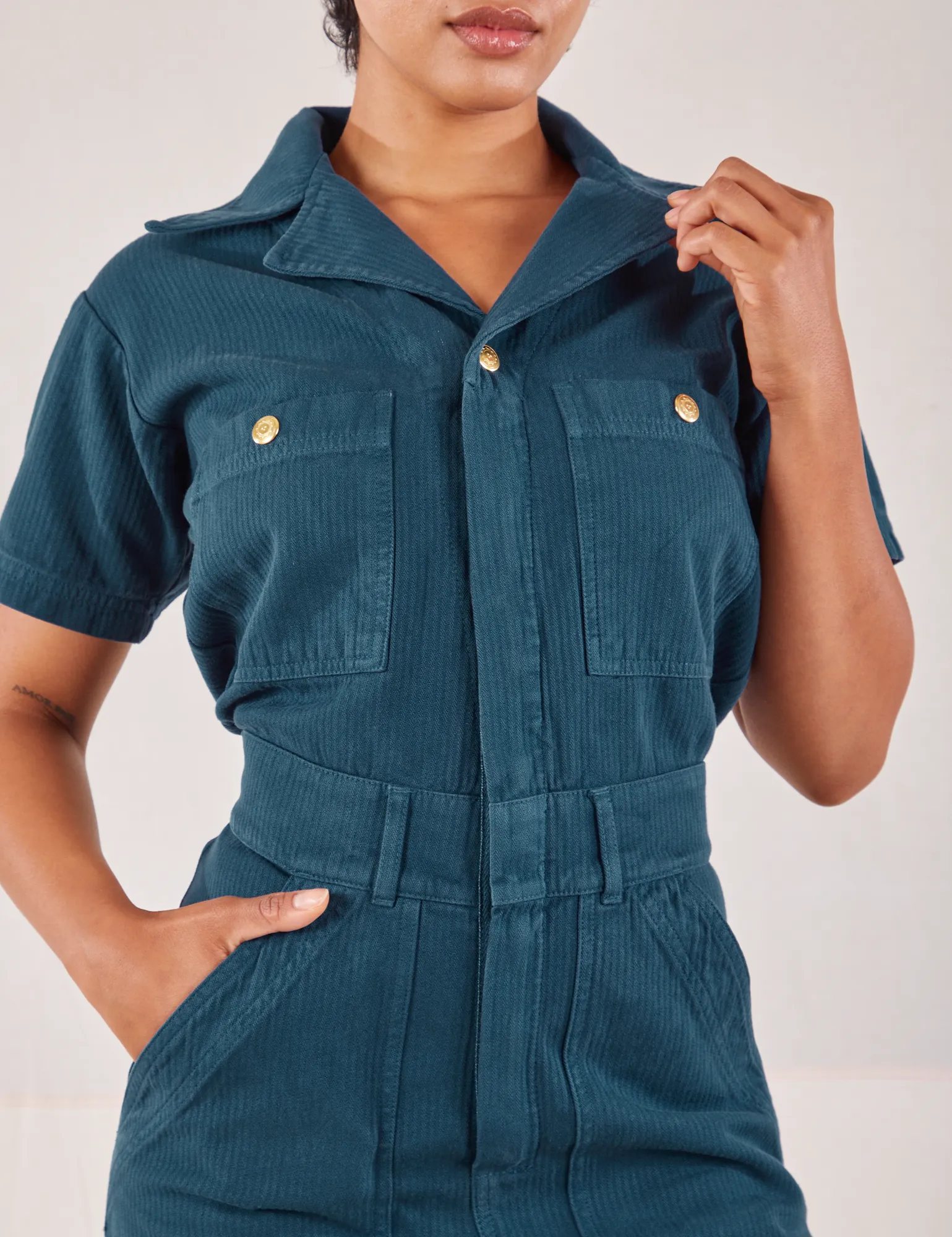 Heritage Short Sleeve Jumpsuit - Lagoon