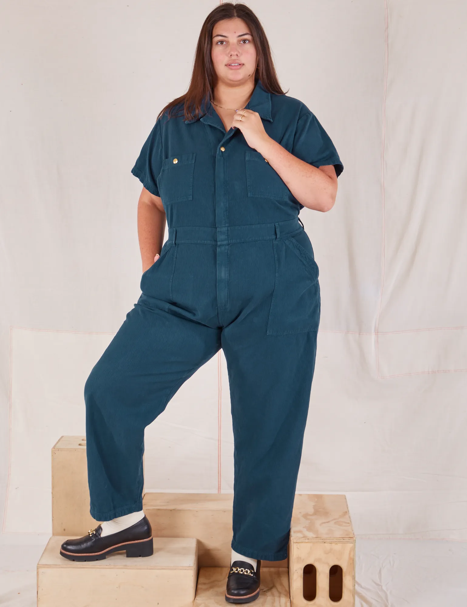 Heritage Short Sleeve Jumpsuit - Lagoon