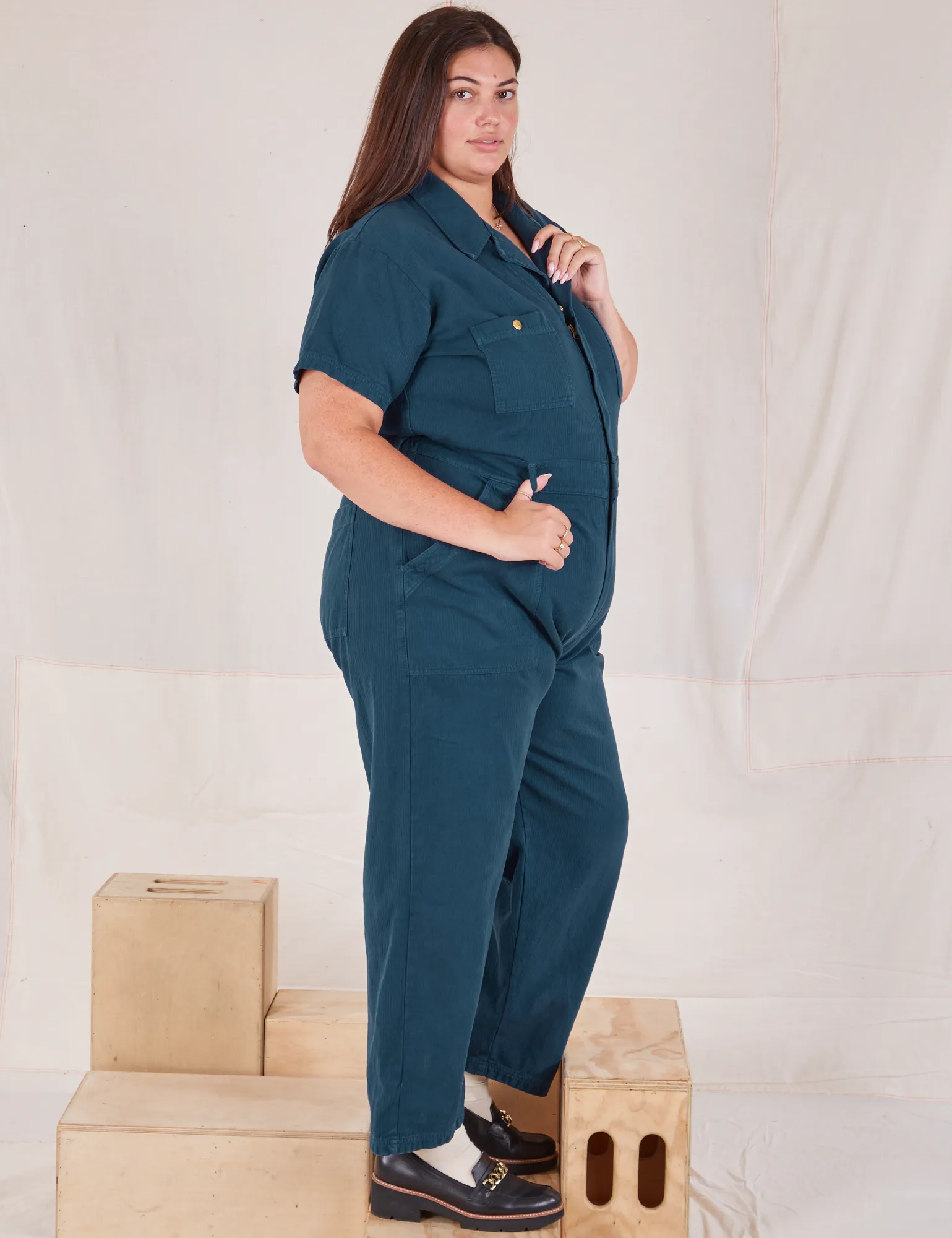 Heritage Short Sleeve Jumpsuit - Lagoon