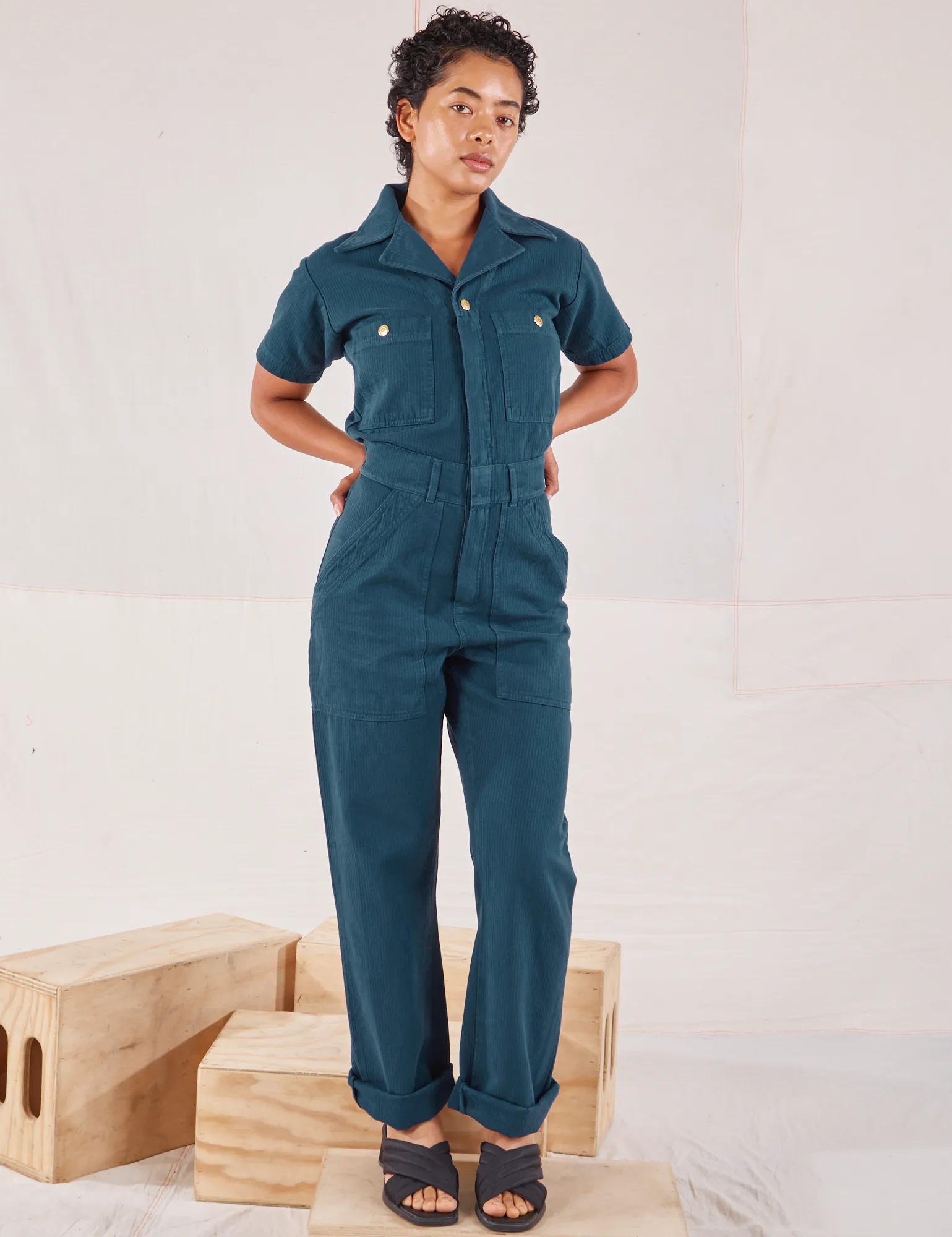 Heritage Short Sleeve Jumpsuit - Lagoon