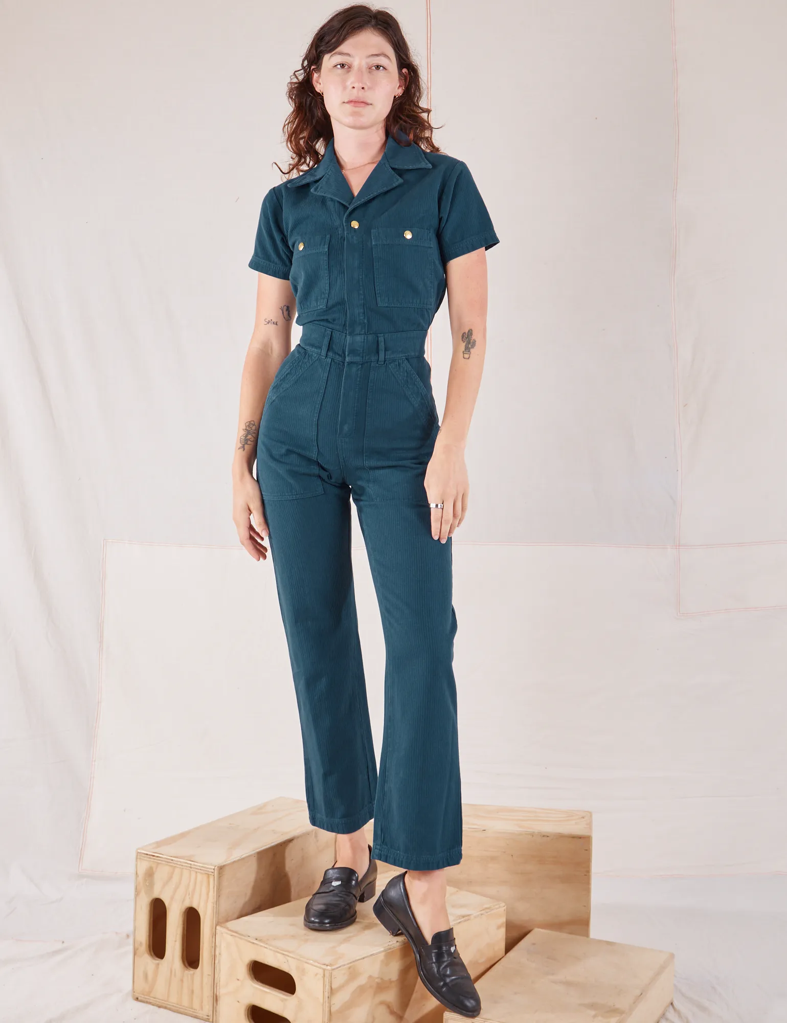 Heritage Short Sleeve Jumpsuit - Lagoon