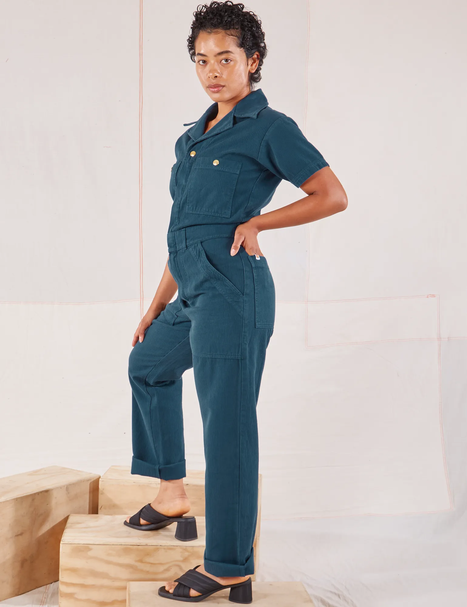 Heritage Short Sleeve Jumpsuit - Lagoon