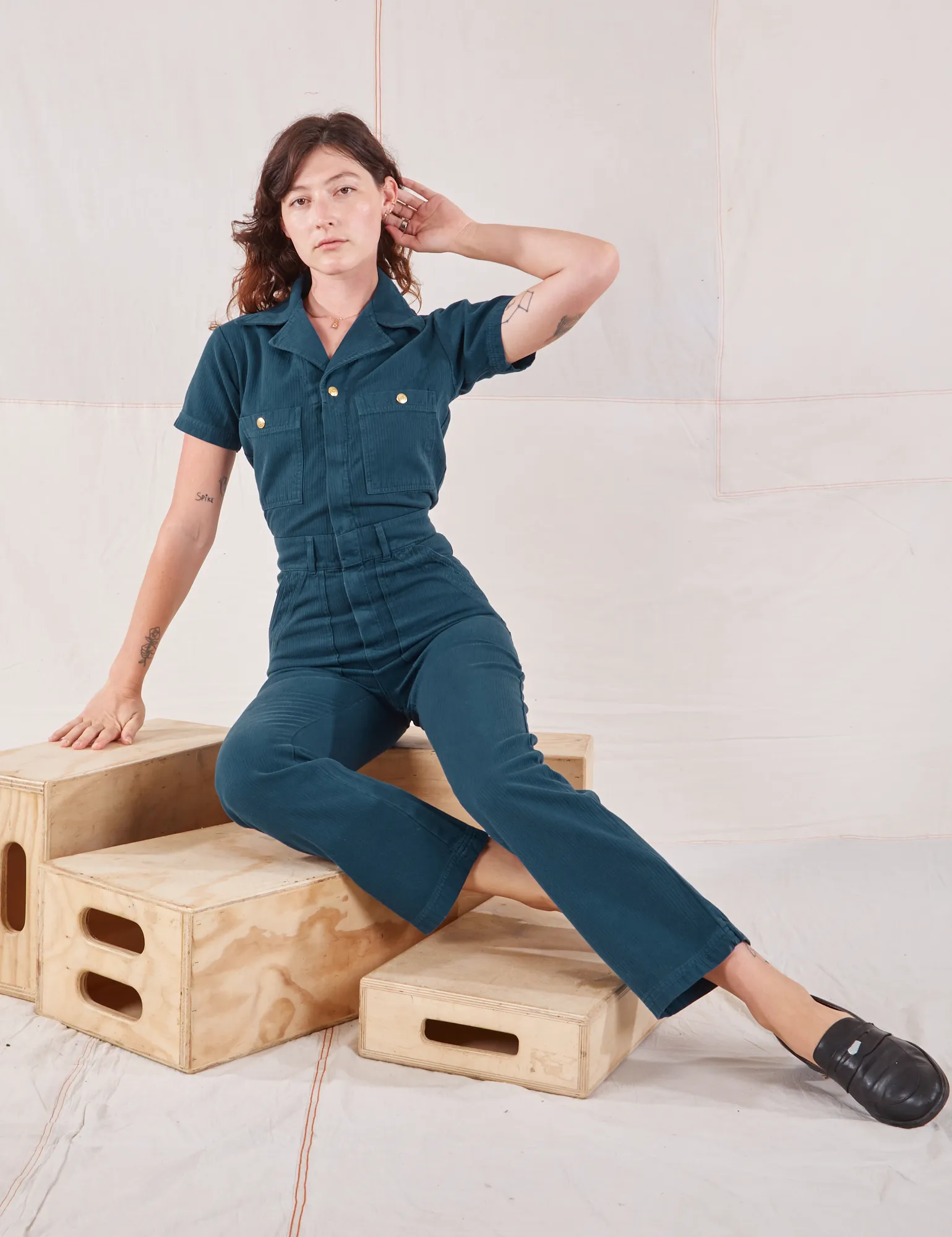 Heritage Short Sleeve Jumpsuit - Lagoon