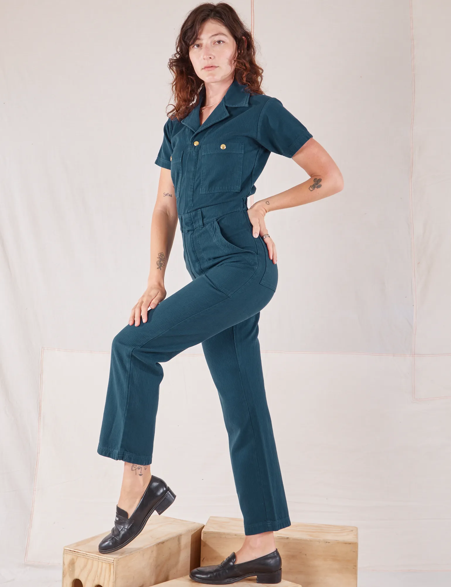 Heritage Short Sleeve Jumpsuit - Lagoon