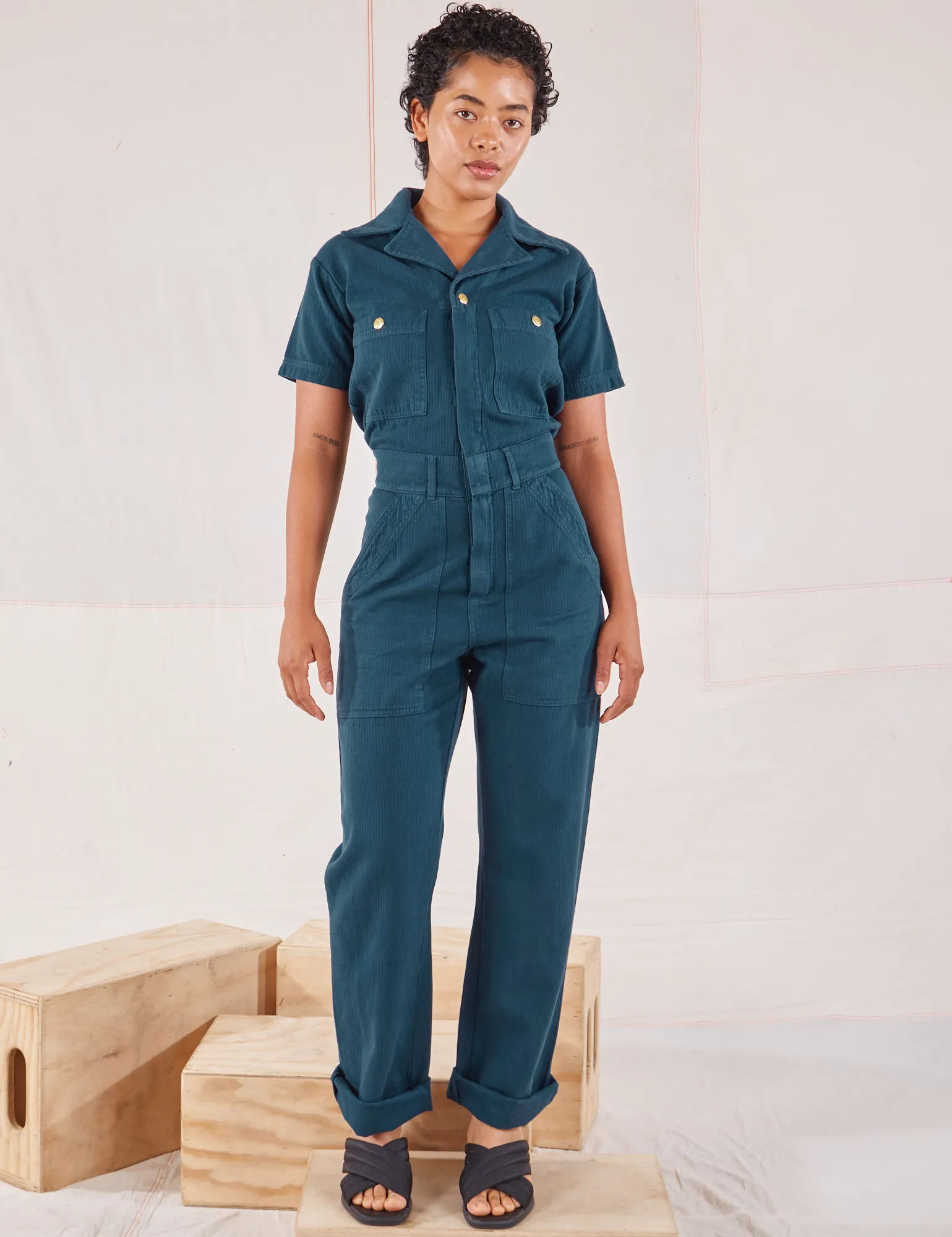 Heritage Short Sleeve Jumpsuit - Lagoon