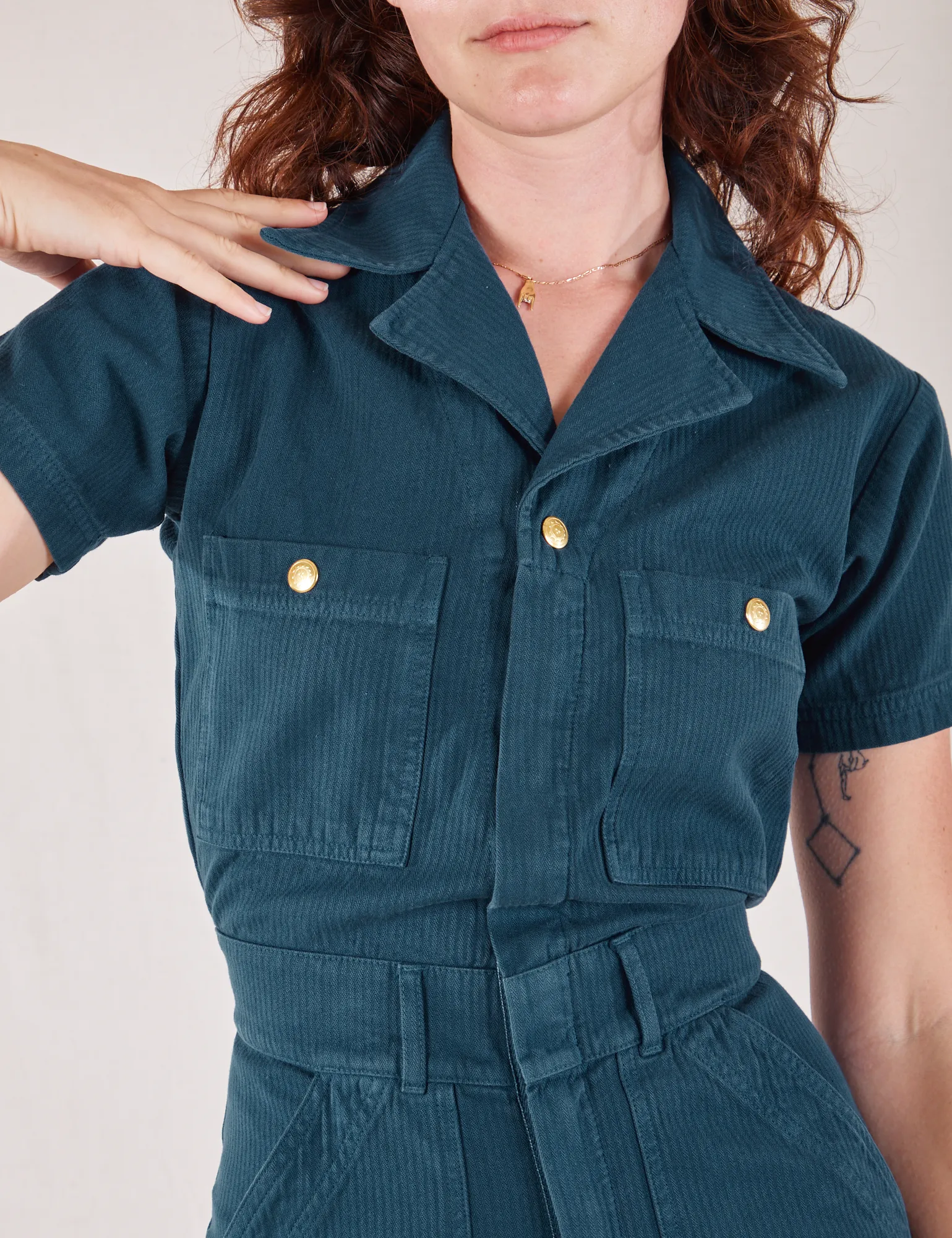 Heritage Short Sleeve Jumpsuit - Lagoon