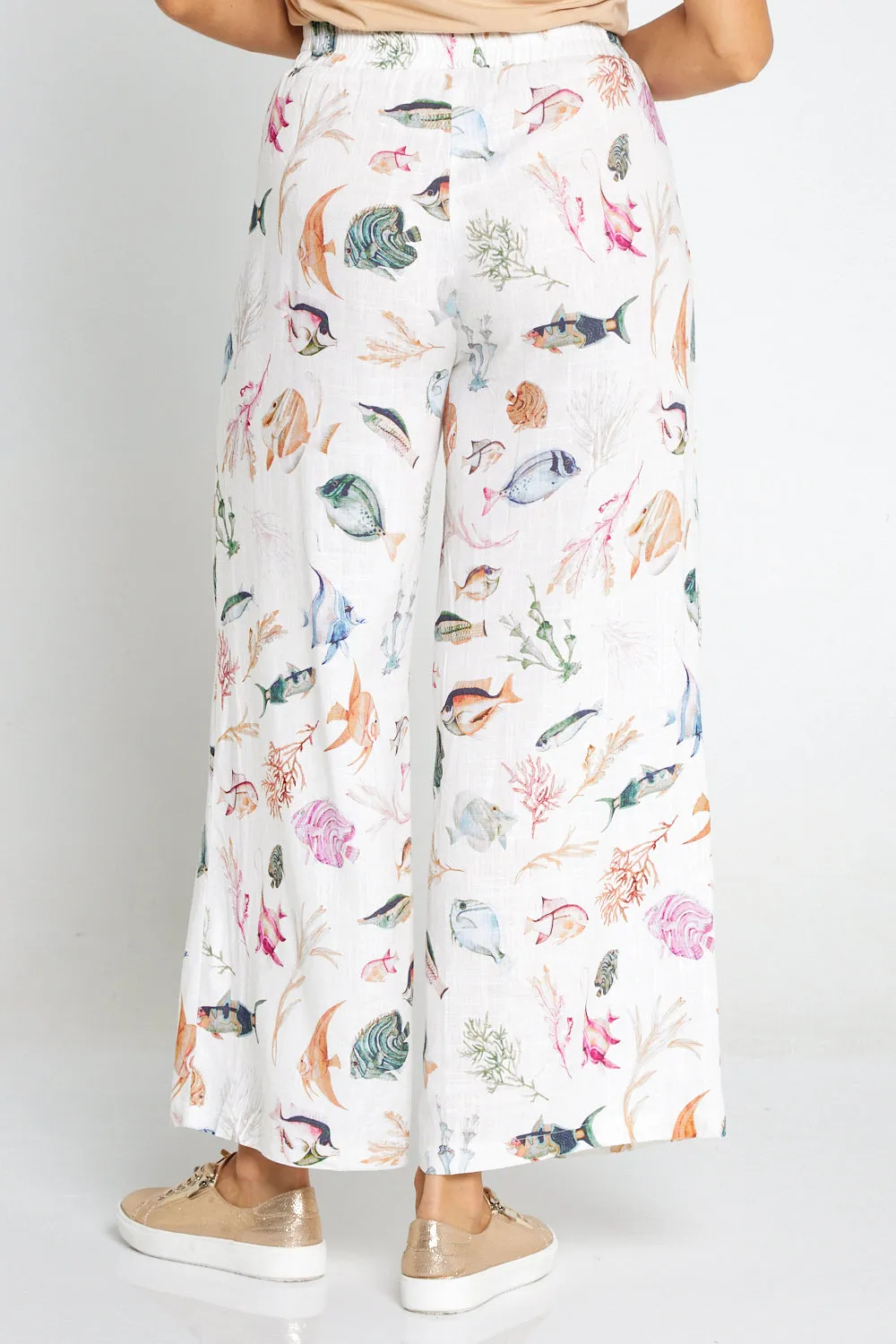 Holiday Linen Pants - Reef Print