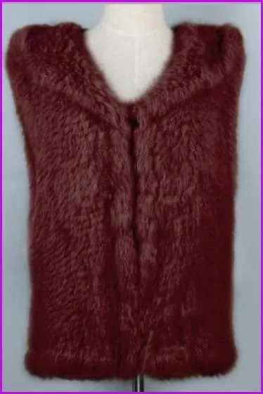 Hooded Rabbit Fur Gilet DO1060