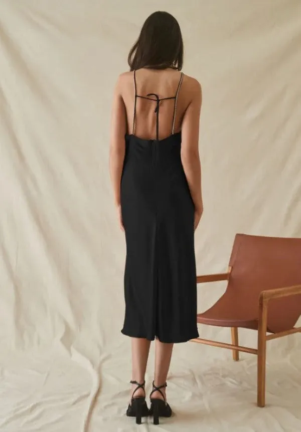 Illusion Slip Dress Black