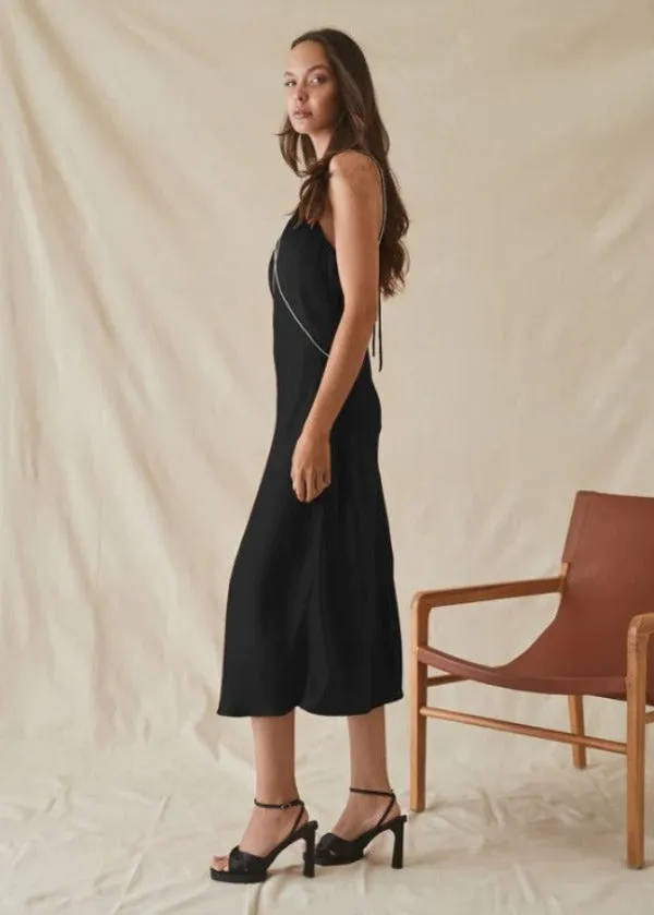 Illusion Slip Dress Black