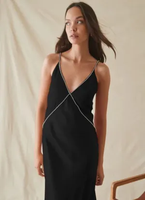 Illusion Slip Dress Black