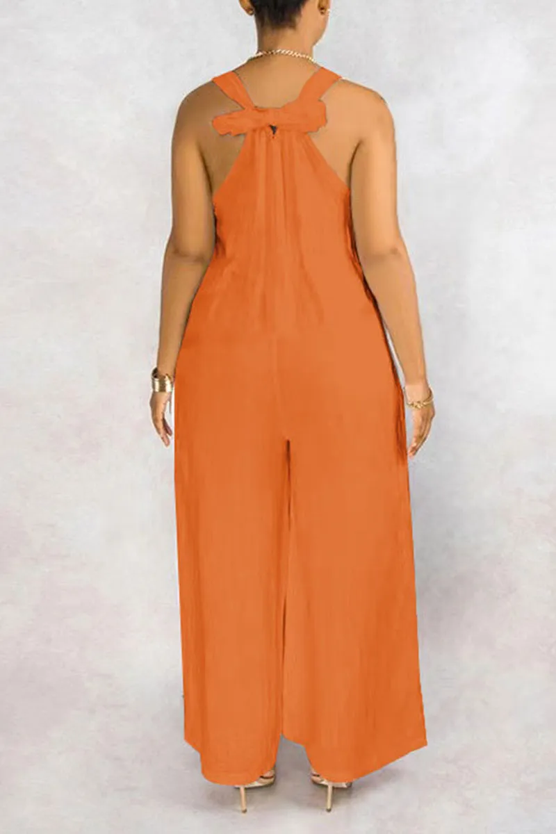 JD212 Sleeveless Wide Leg Jumpsuits