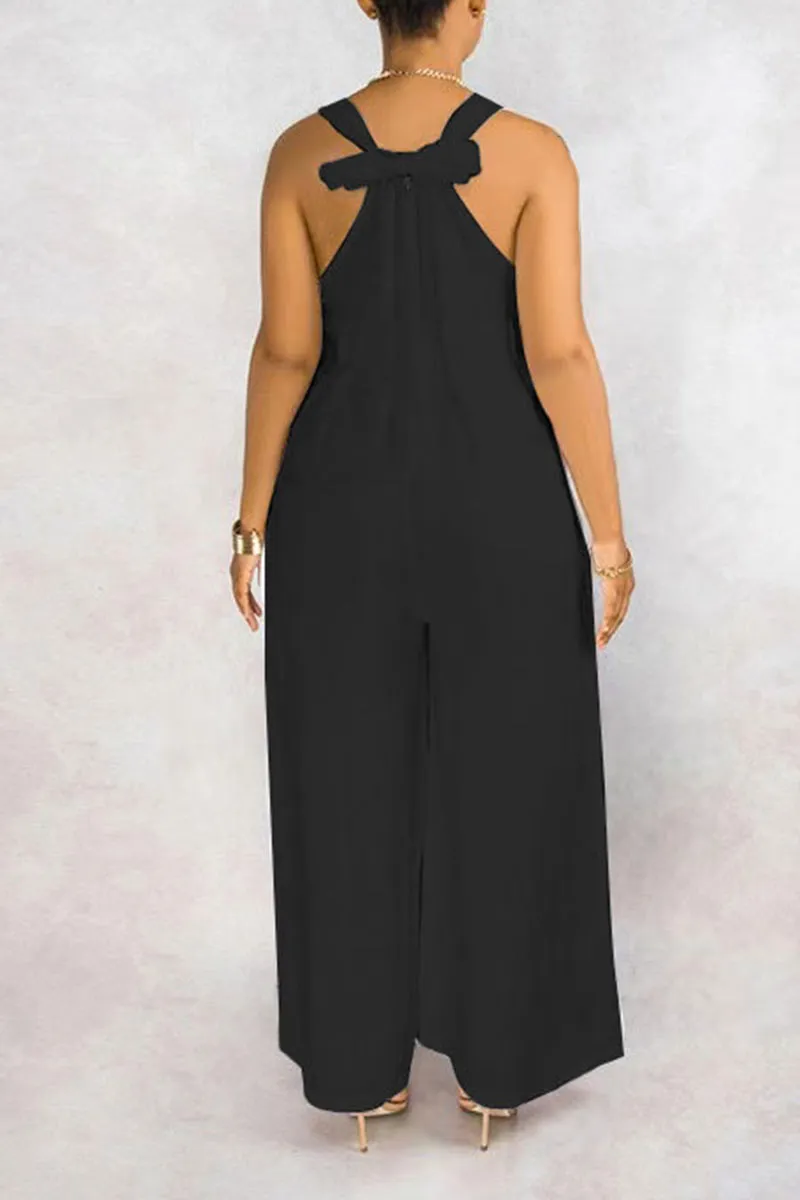 JD212 Sleeveless Wide Leg Jumpsuits