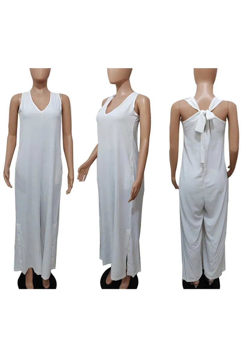 JD212 Sleeveless Wide Leg Jumpsuits