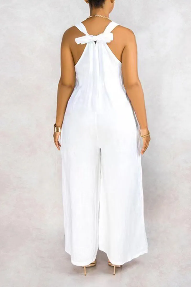 JD212 Sleeveless Wide Leg Jumpsuits