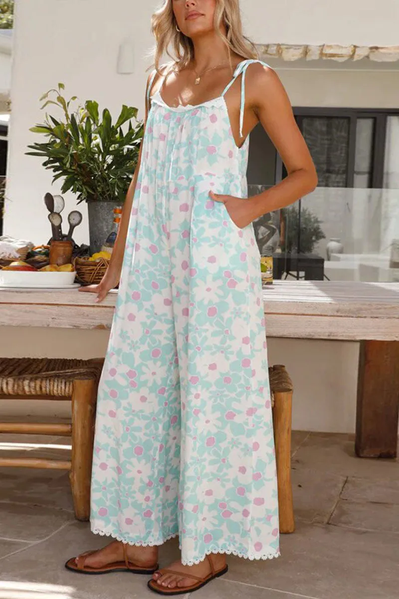 JNF4204 Printed Sleeveless Jumpsuit