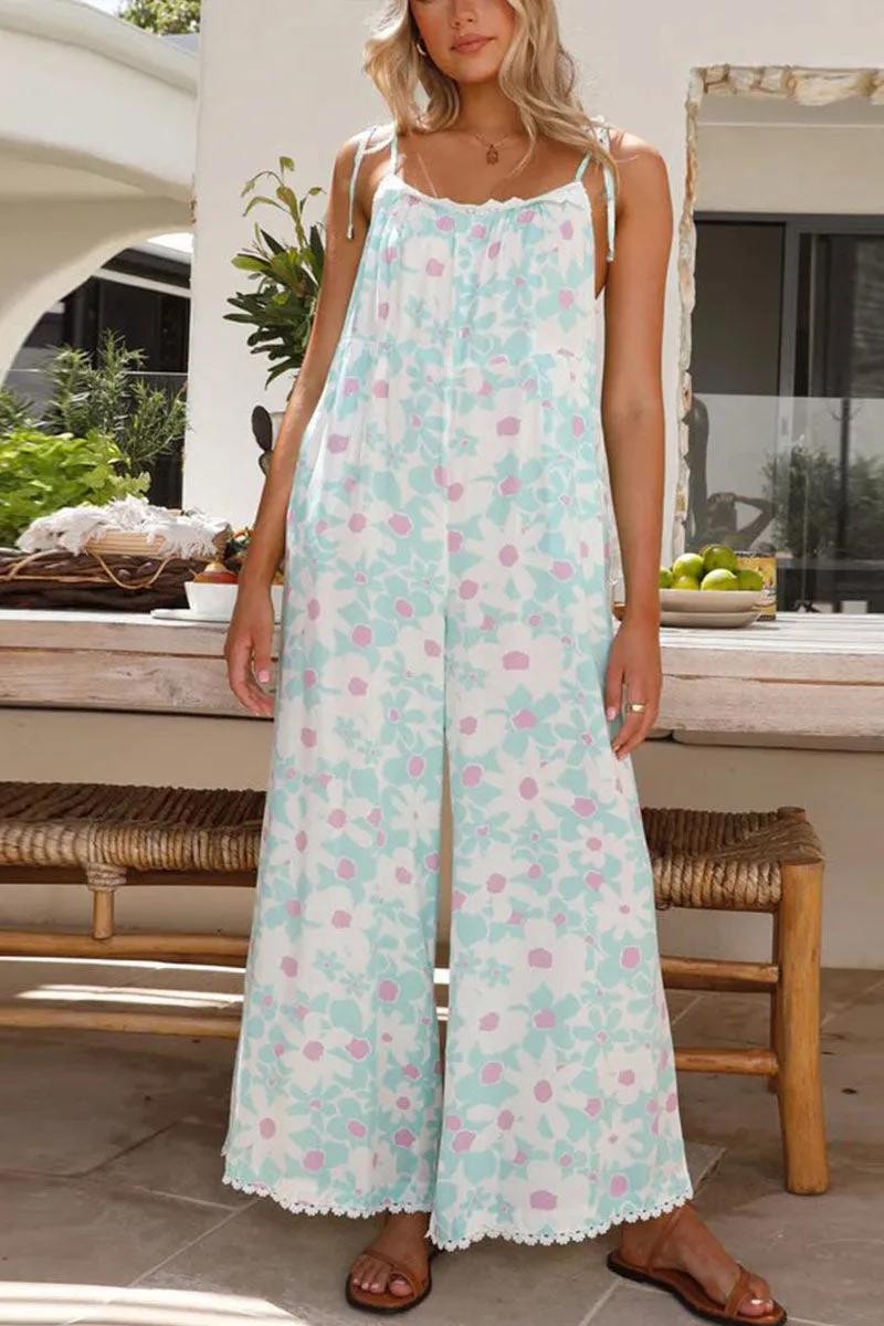 JNF4204 Printed Sleeveless Jumpsuit