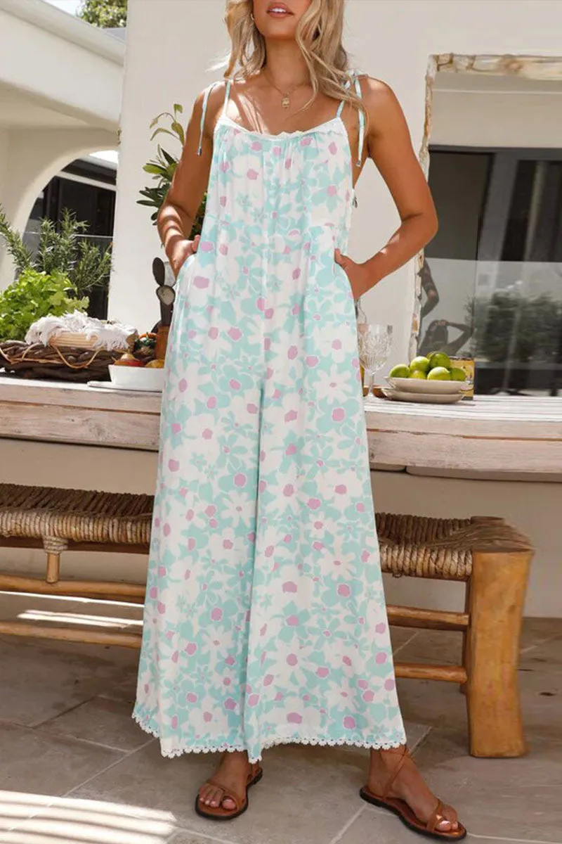 JNF4204 Printed Sleeveless Jumpsuit