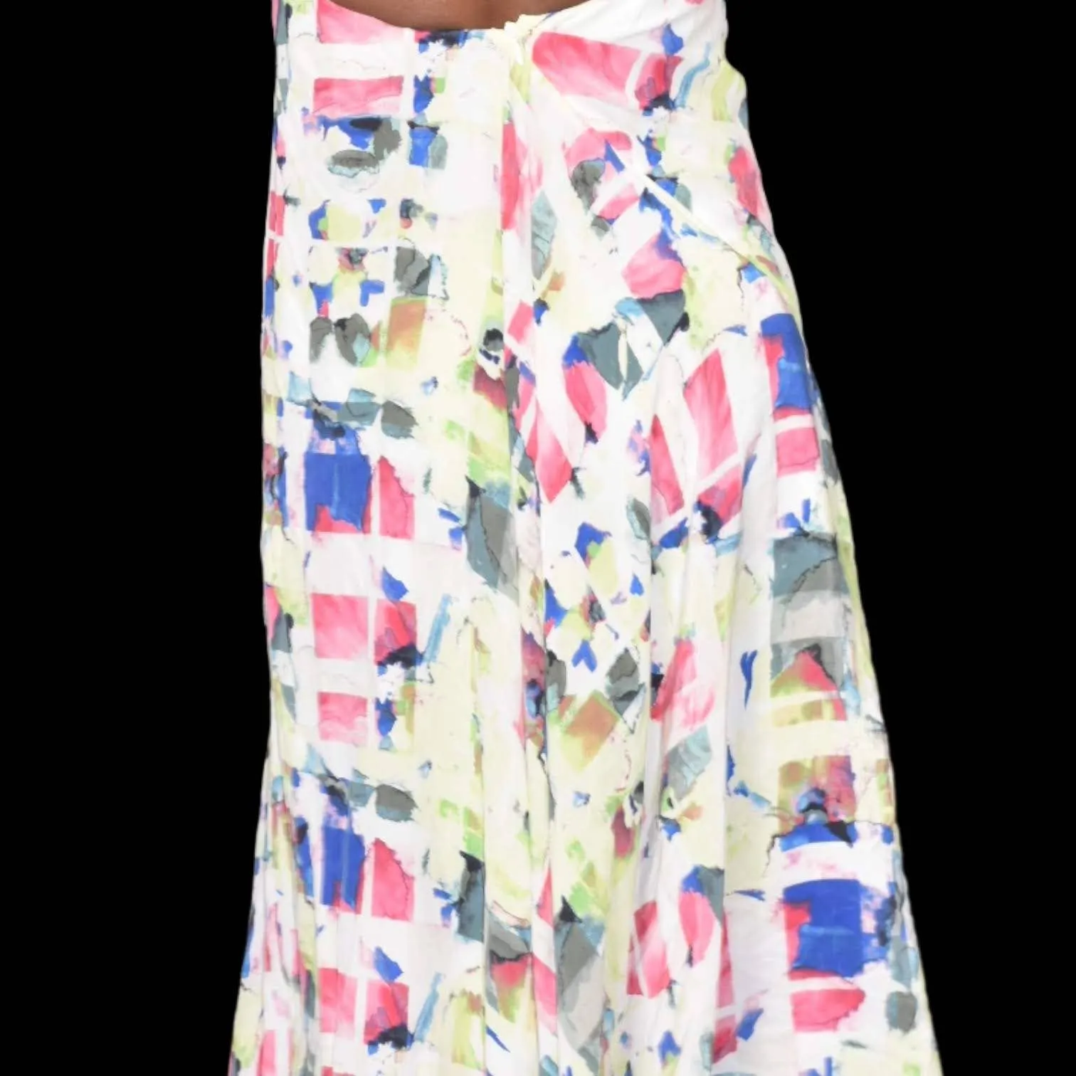 Joie Printed Silk Halter Dress Cinthia Watercolor Handkerchief Midi Slip Size 4