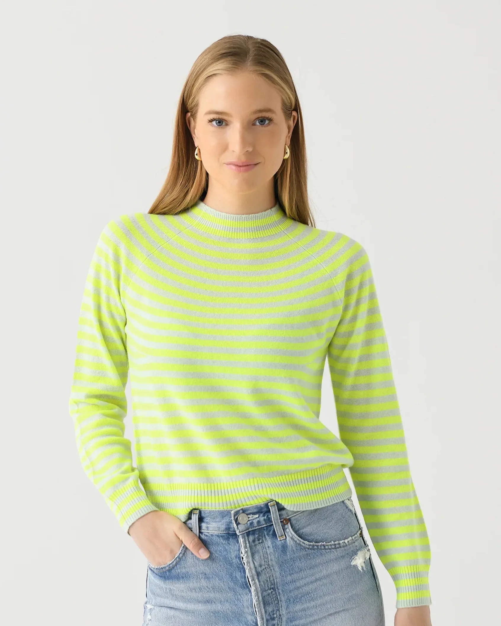 Jumper 1234 Neon Yellow Stripe Vary Crew