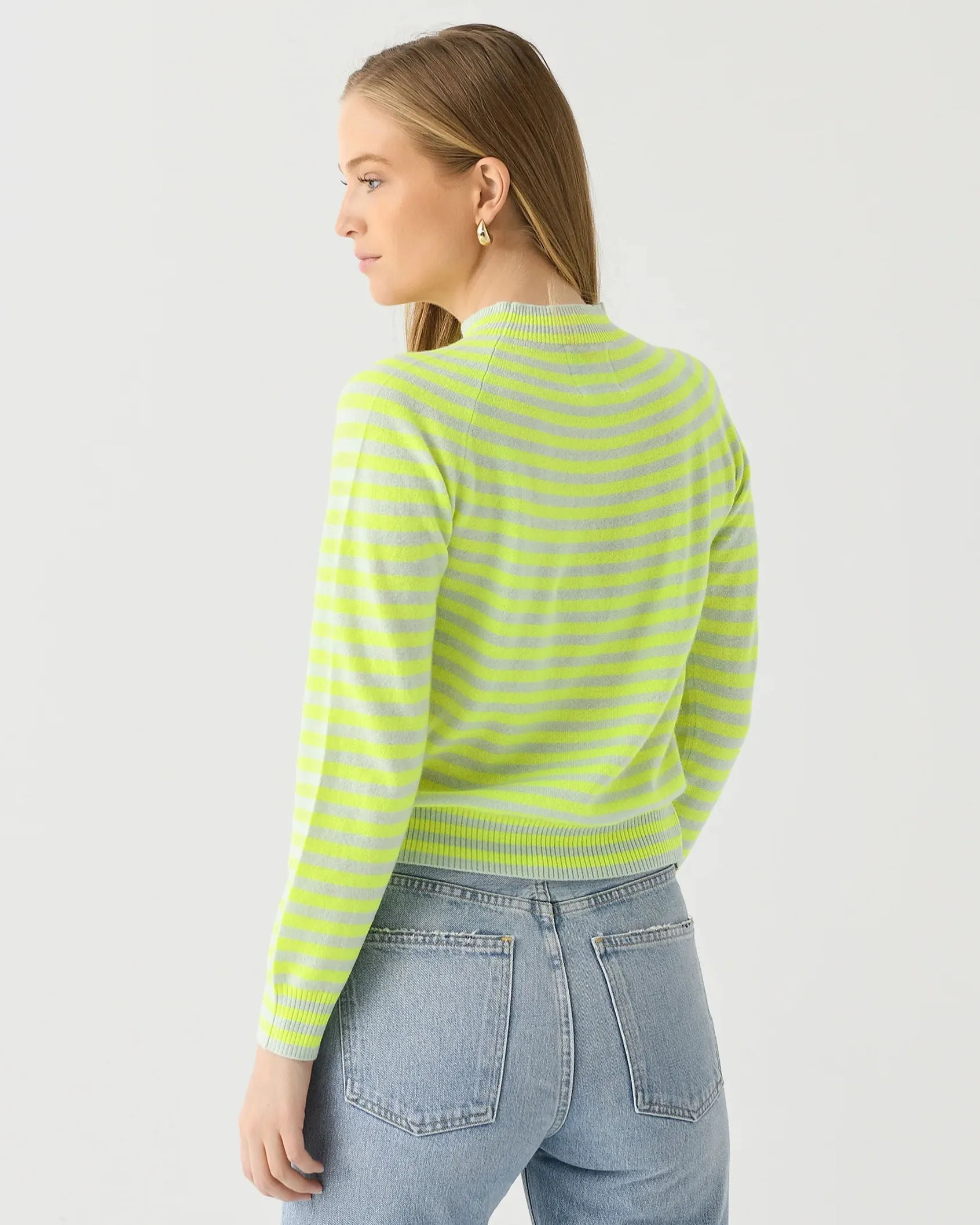 Jumper 1234 Neon Yellow Stripe Vary Crew