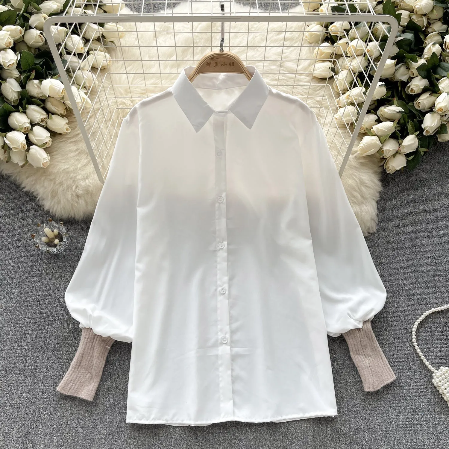 Knitted Vest&White Shirt Uniform 2Pcs