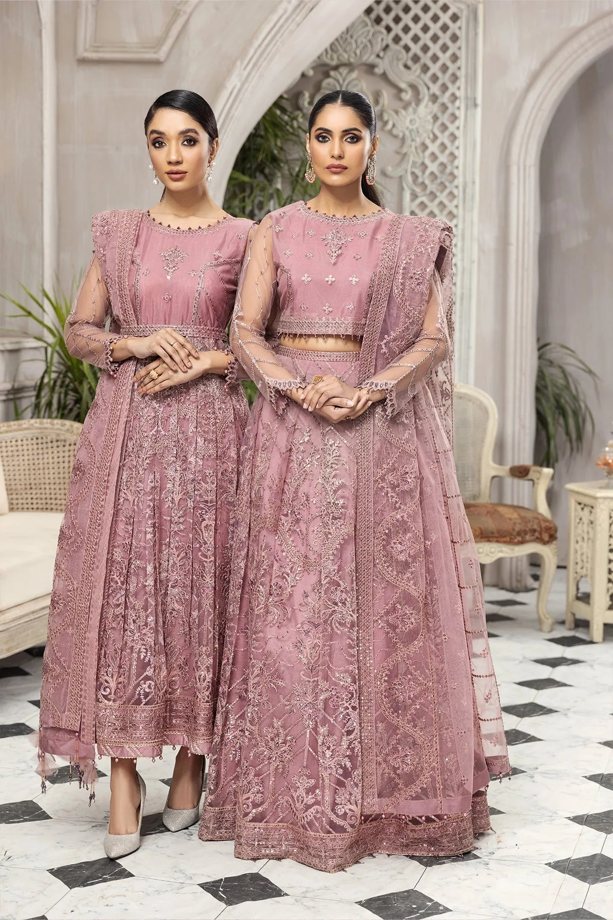 Latest Pakistani Frock Dress Choli in Pink Color #PF483