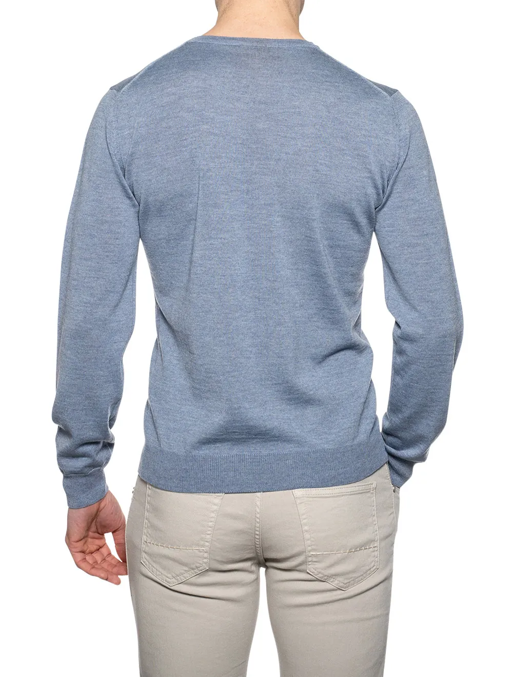 Light Blue Crew Neck Merino Wool Jumper