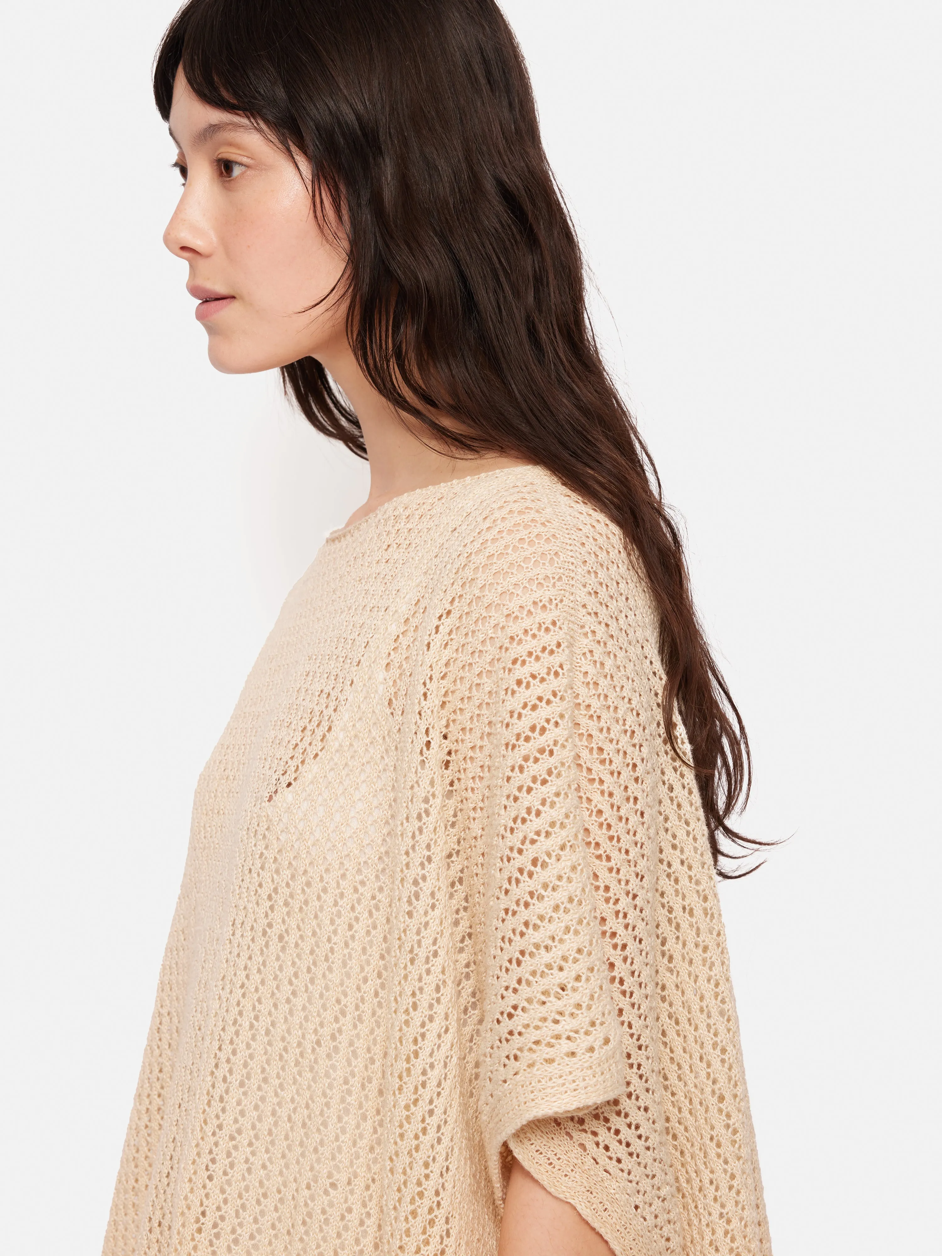 Linen Poncho | Cream