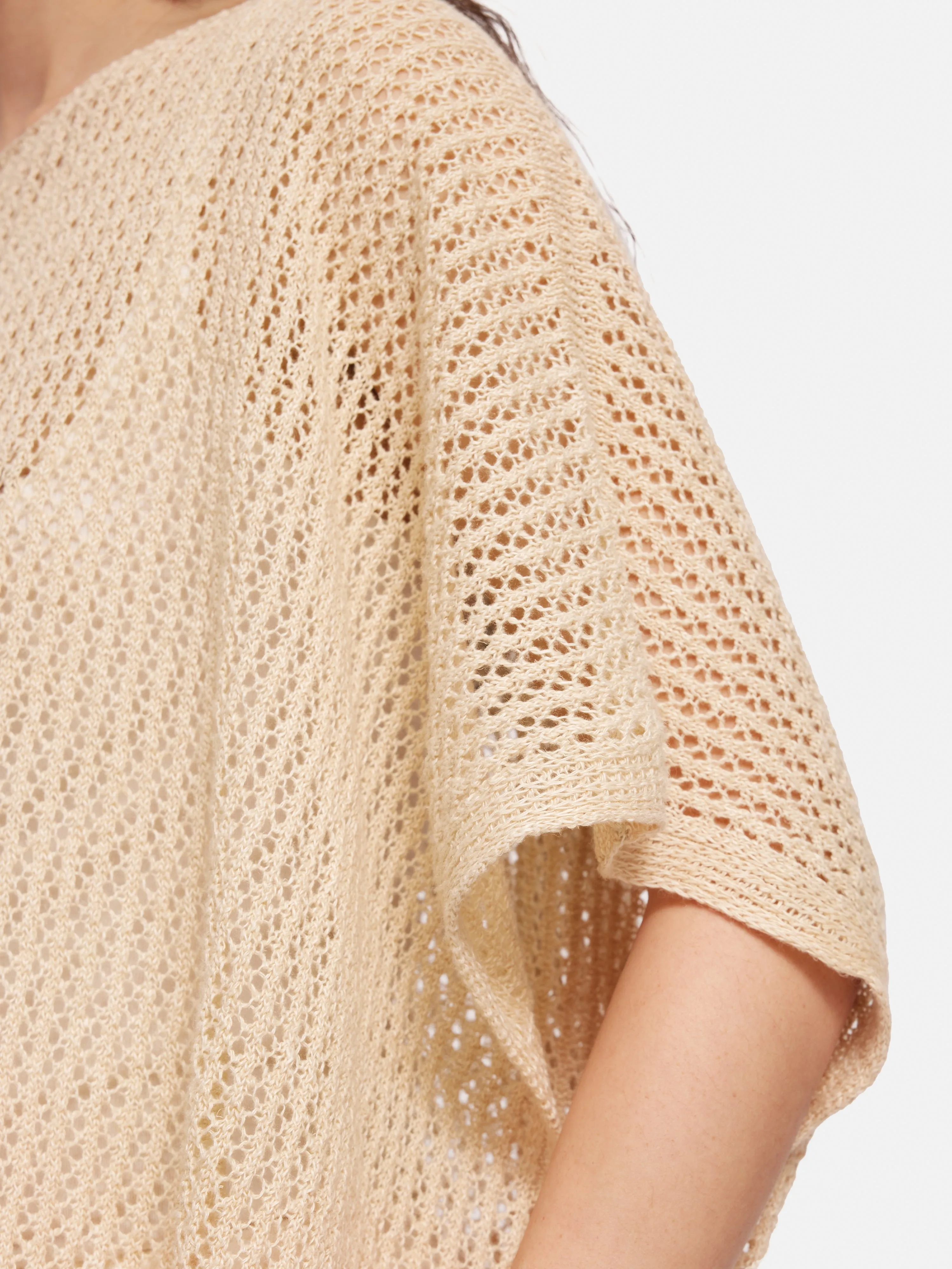 Linen Poncho | Cream