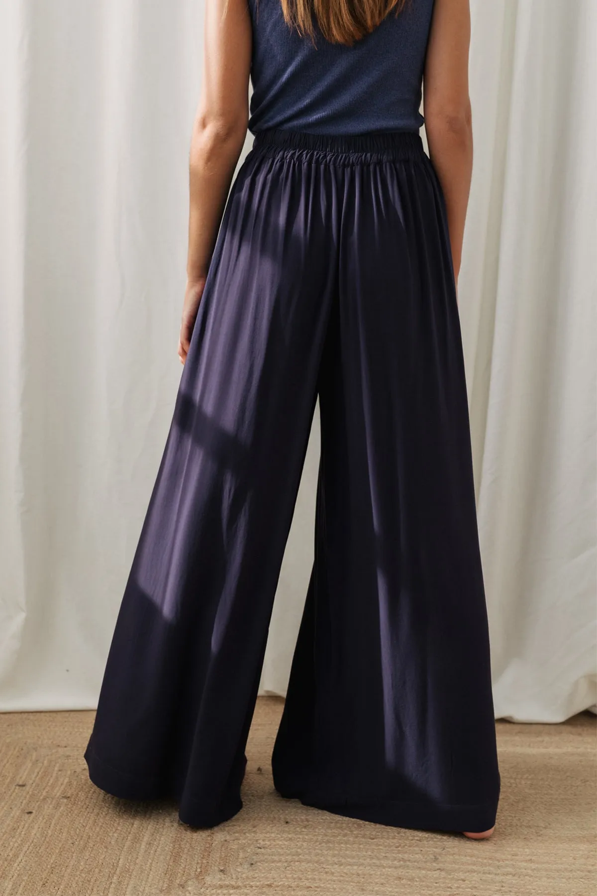 Lisy Trousers Washed Navy Blue