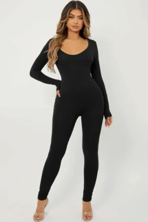 Long Sleeve Solid Jumpsuit