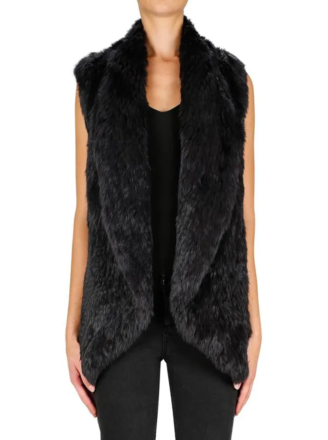 Lush Luxe Fur Vest- Graphite