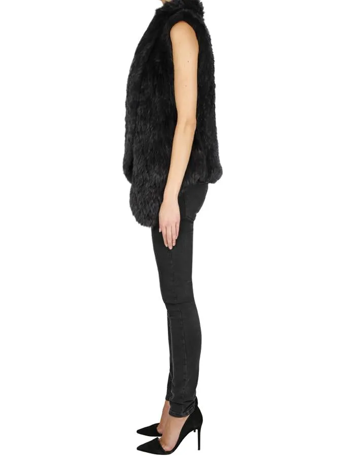 Lush Luxe Fur Vest- Graphite