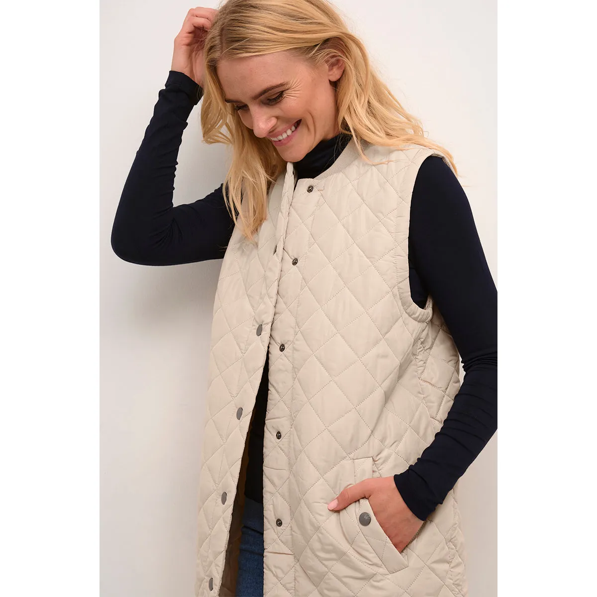 Maria quilted waistcoat long